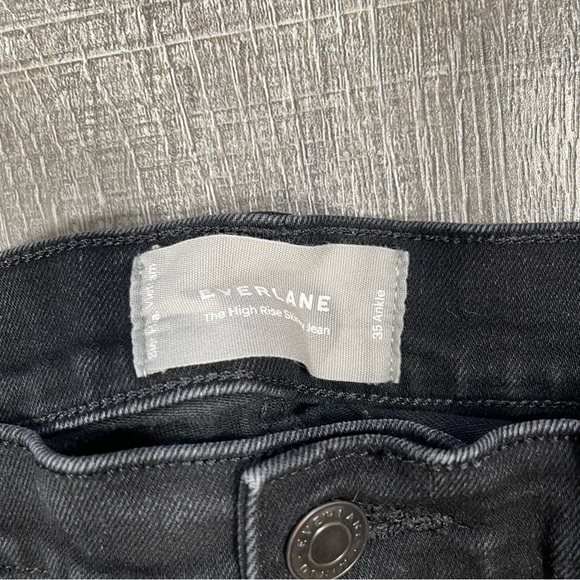 EVERLANE High Rise Skinny Ankle Jeans Plus Size 35 Wash black - Picture 7 of 14